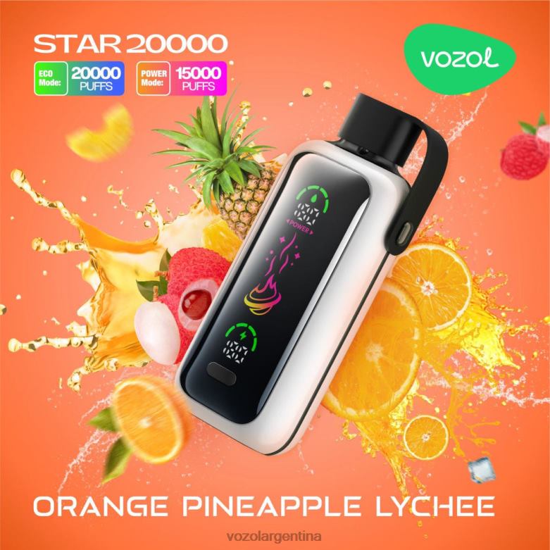 VOZOL STAR 20000 BP26X15 lichi de piña naranja Vozol Vape Argentina