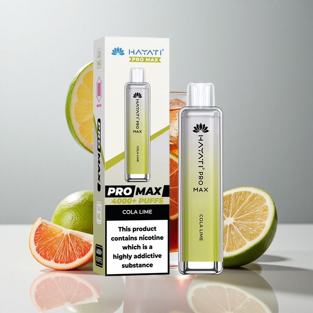 Hayati Pro Max 4000 Puffs Vape Cola Lima Batería Recargable 1400mAh