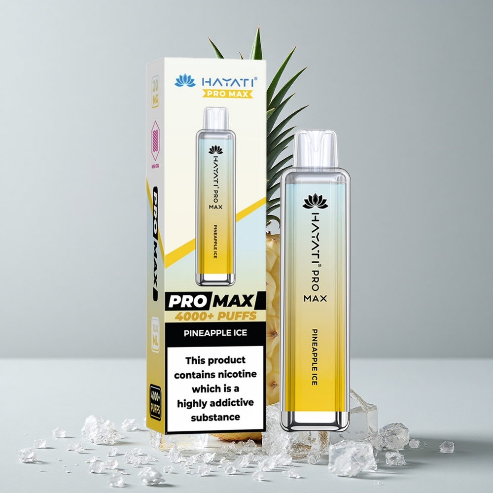 Hayati Pro Max 4000 Puffs Vape Desechable Piña Hielo Batería Recargable 1400mAh