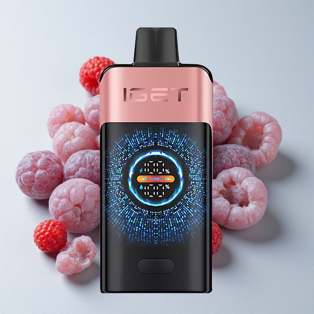 IGET ONE 12000 Puffs Vape Desechable Arándano Frambuesa 2700 mAh Pantalla Curva