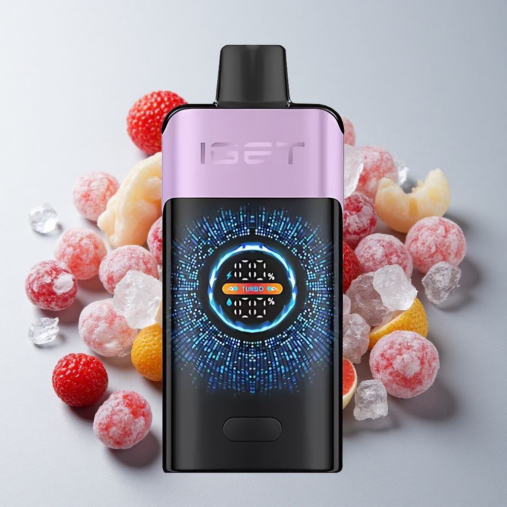 IGET ONE 12000 Puffs Vape Desechable Bayas Mixtas Hielo 2700 mAh Pantalla Grande Curva