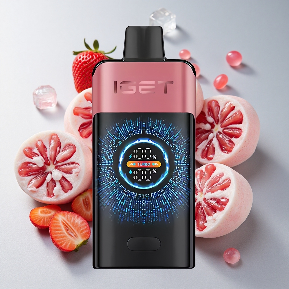 IGET ONE 12000 Puffs Vape Desechable Fresa Granada Hielo Pantalla Grande Curva