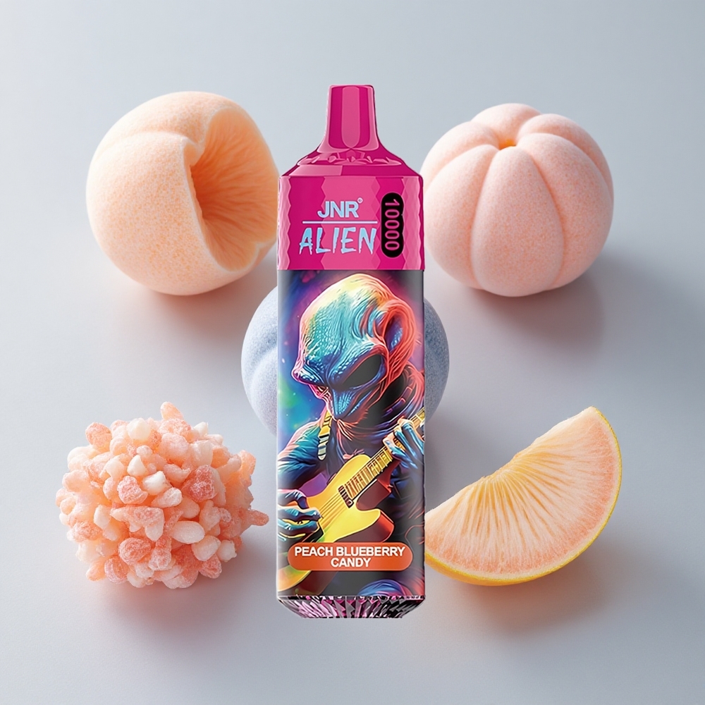 JNR Alien 10000 Puffs Melocotón Arándano Dulce 850mAh Tipo-C