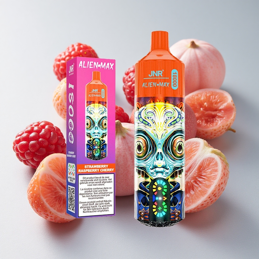JNR Alien Max 18000 Chupadas Fresa Frambuesa Cereza Dual Malla Dual Núcleo