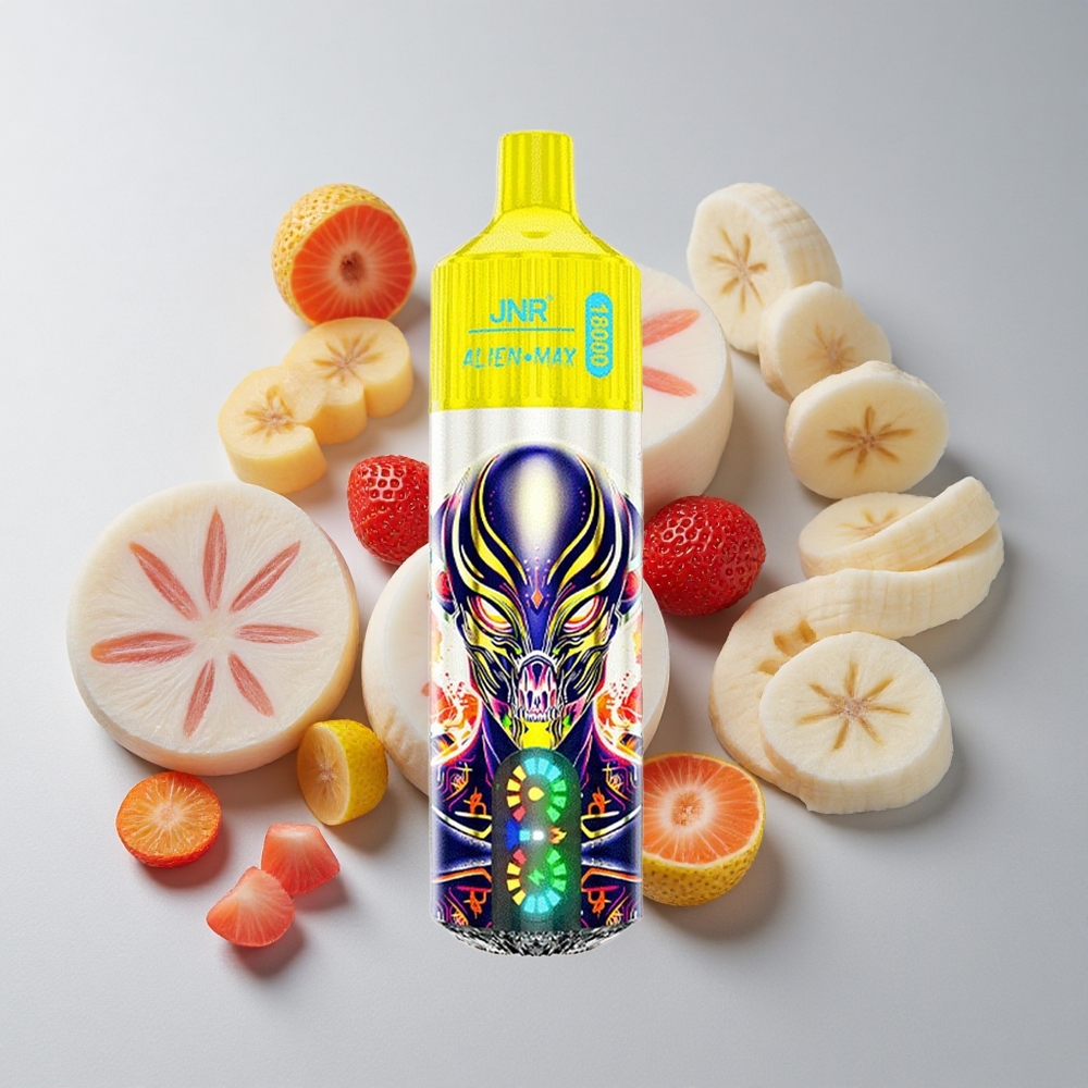 JNR Alien Max 18000 Chupadas Fresa Plátano Dual Malla Dual Núcleo