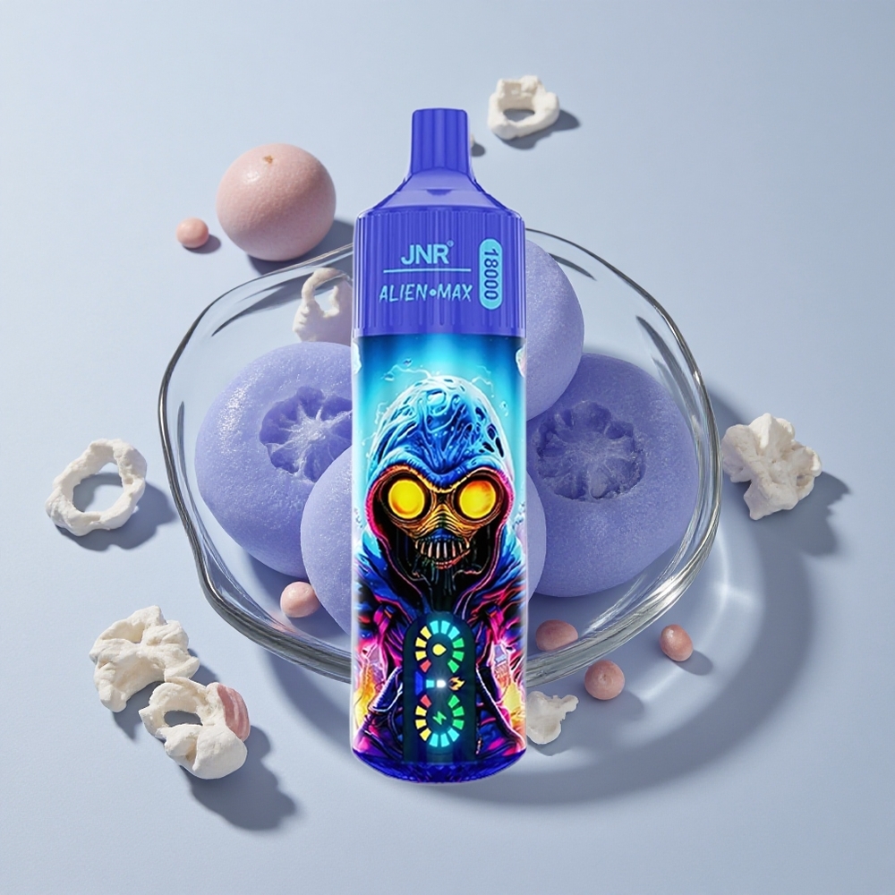 JNR Alien Max 18000 Puffs Chicle Arándano Azul Pantalla LED Inteligente