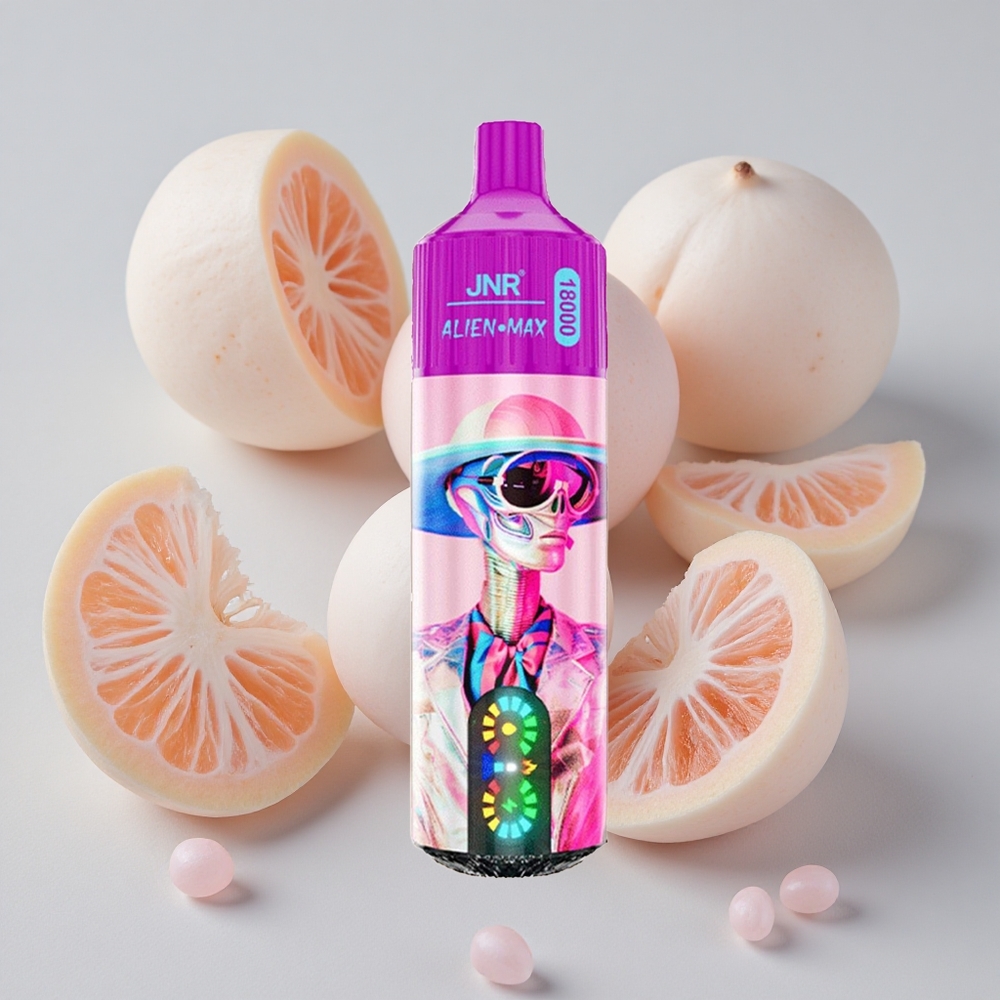 JNR Alien Max 18000 Puffs Durazno Blanco Frambuesa Dual Malla Dual Núcleo