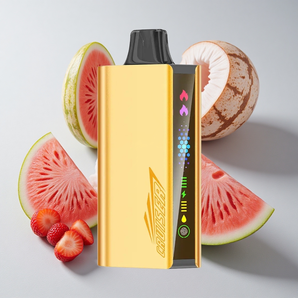 JNR Cruiser 12000 Puffs Fresa Coco Sandía Sin Carga Vape Desechable Pantalla Animación
