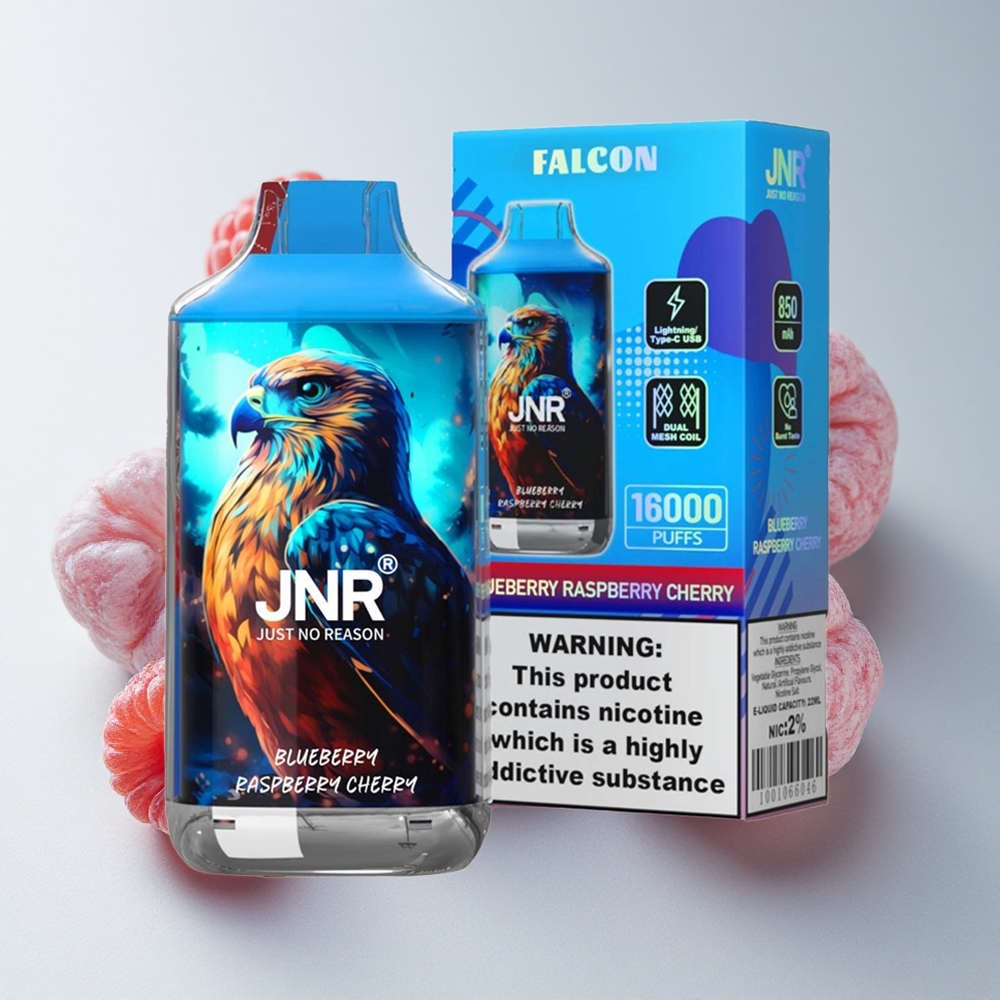 JNR Falcón 16000 Puffs Arándano Frambuesa Cereza Tipo C LED Inteligente