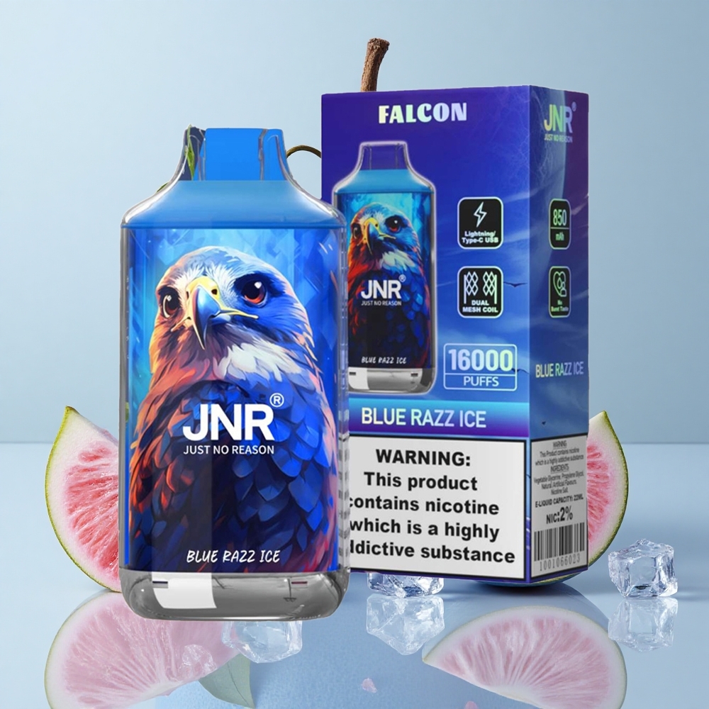 JNR Falcon 16000 Puffs Blue Razz Ice 850mAh Tipo C