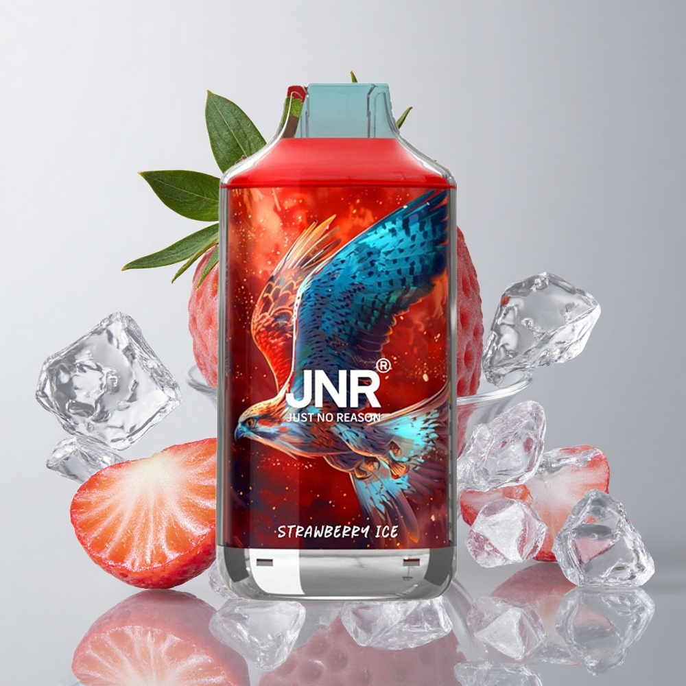 JNR Falcon 16000 Puffs Fresa Hielo con Pantalla Inteligente LED
