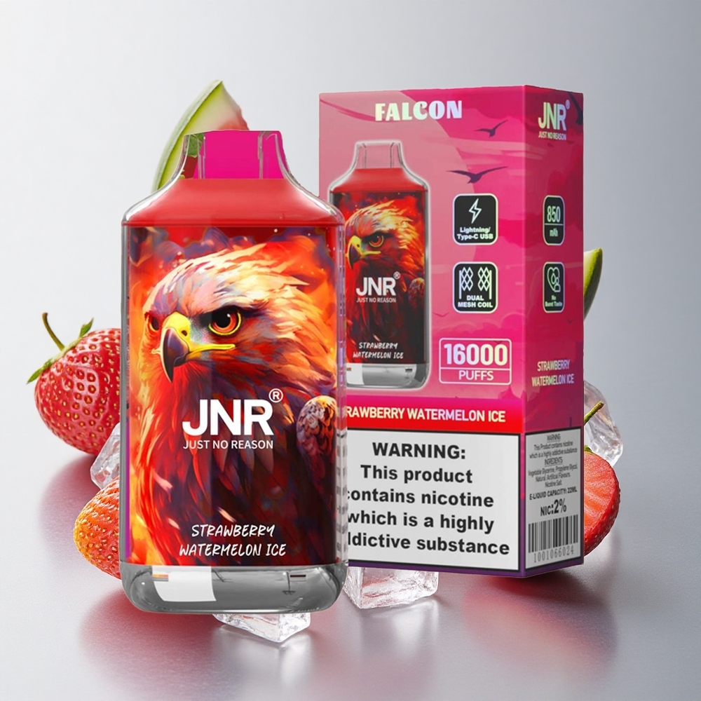 JNR Falcon 16000 Puffs Fresa Sandía Hielo 22ml Dual Mesh Coil