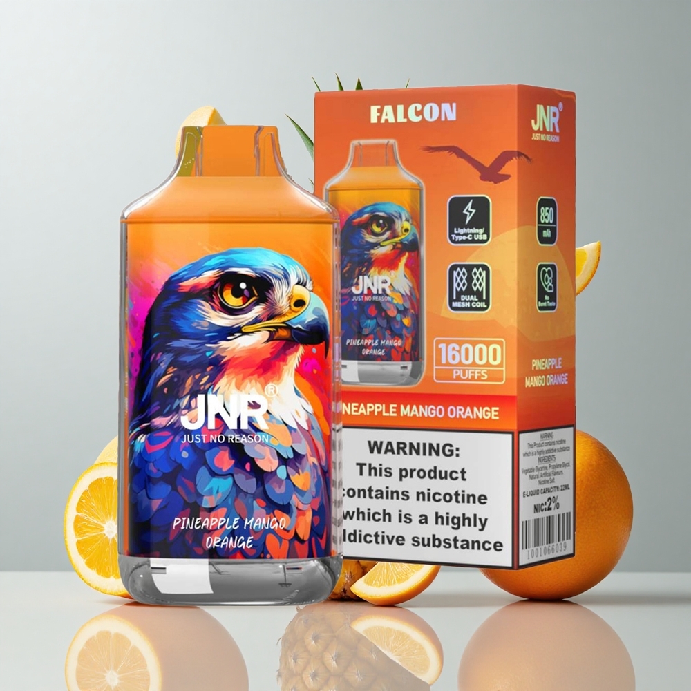 JNR Falcon 16000 Puffs Piña Mango Naranja 850mAh Tipo C