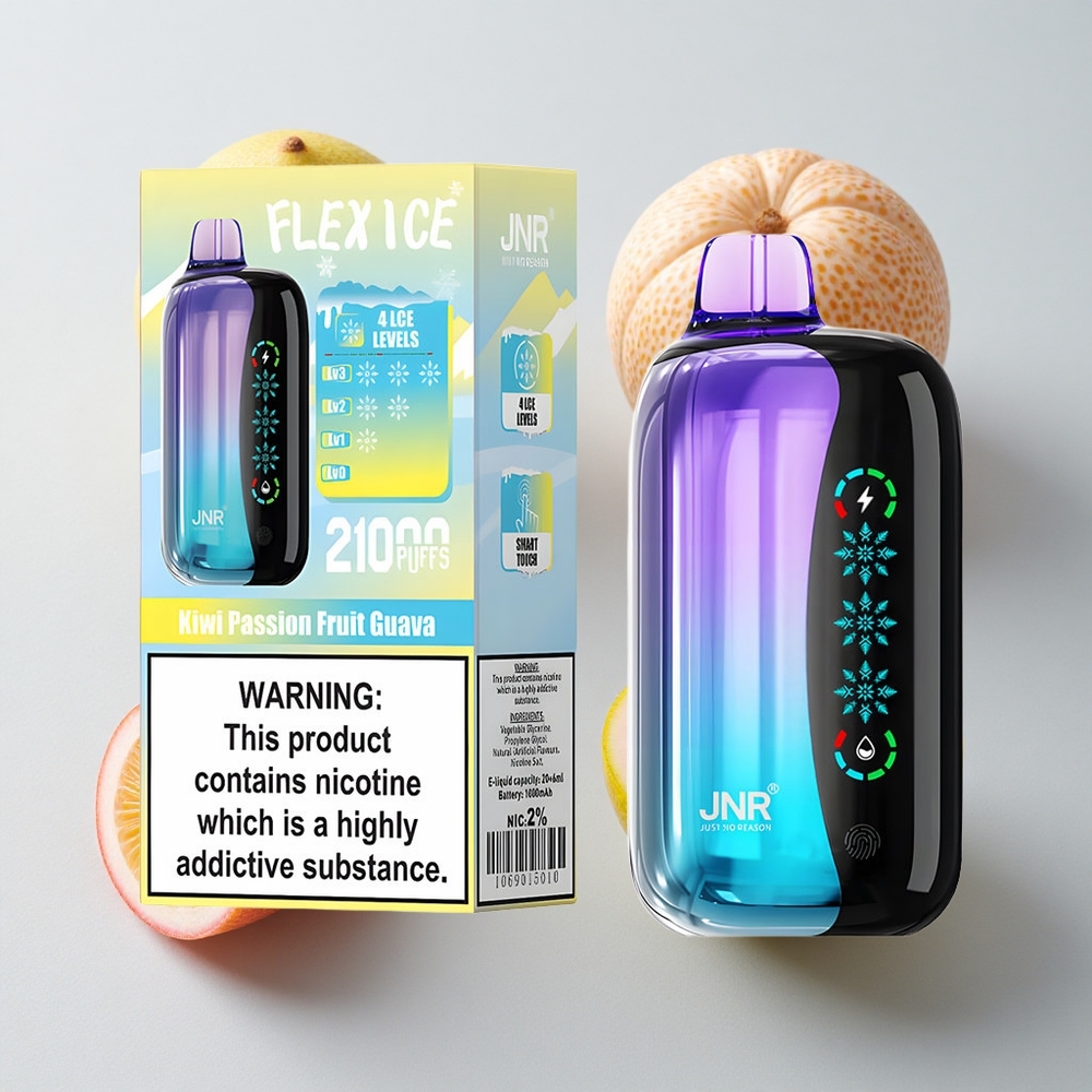 JNR Flex Ice 21000 Chupadas Vape Desechable Kiwi Maracuyá Guayaba Ajustable Hielo