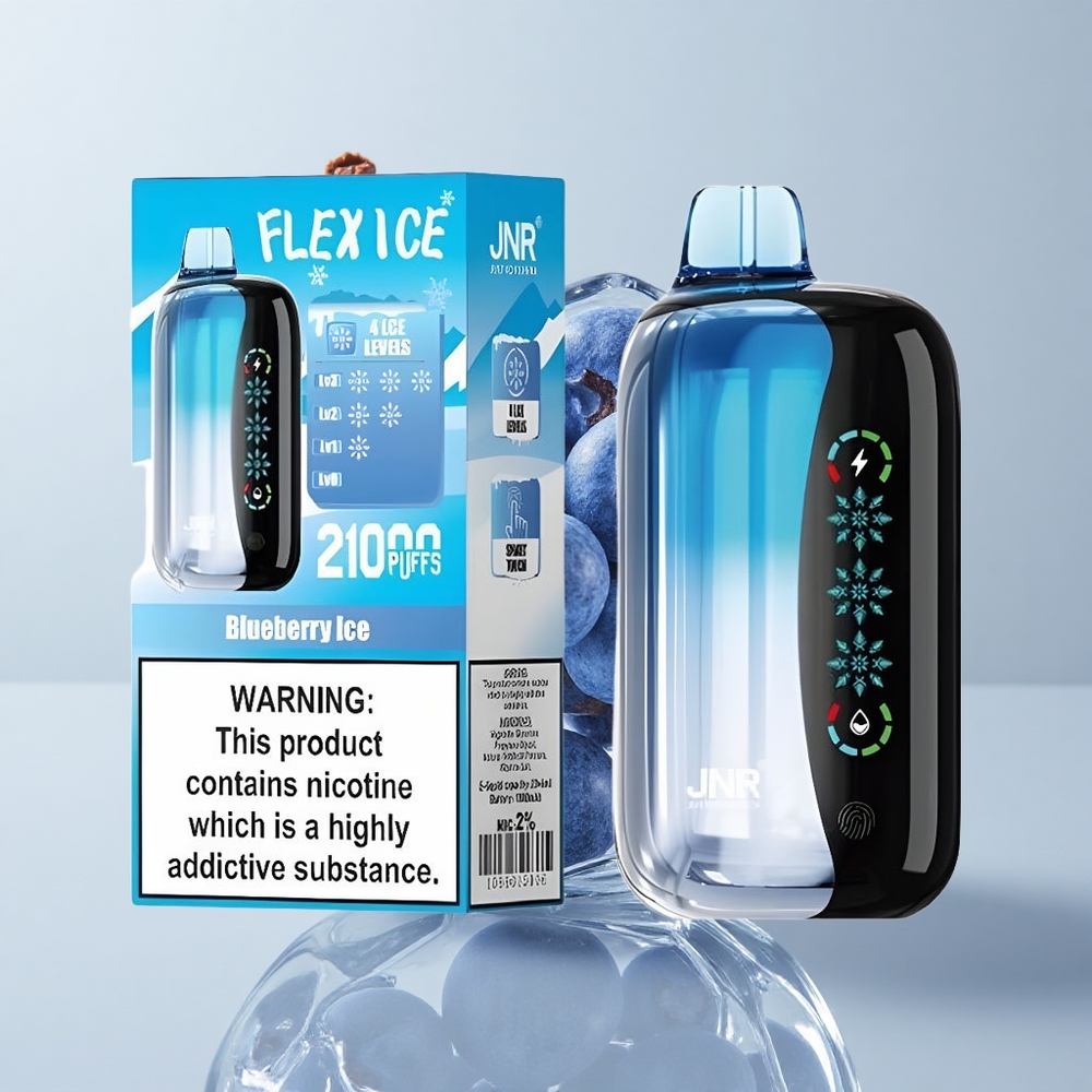 JNR Flex Ice 21000 Puffs Desechable Arándano Helado Pantalla Táctil