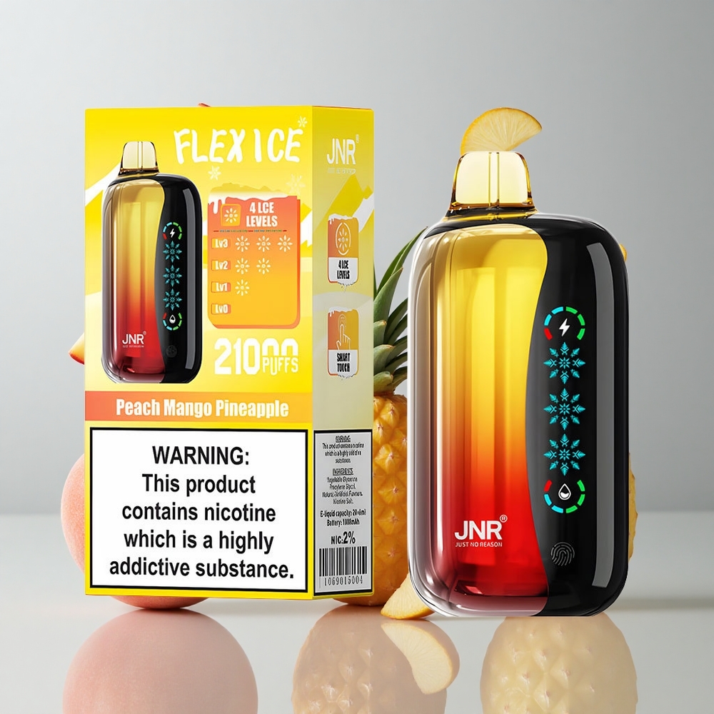 JNR Flex Ice 21000 Puffs Vape Disposable Melocotón Mango Piña Ajustable de Hielo