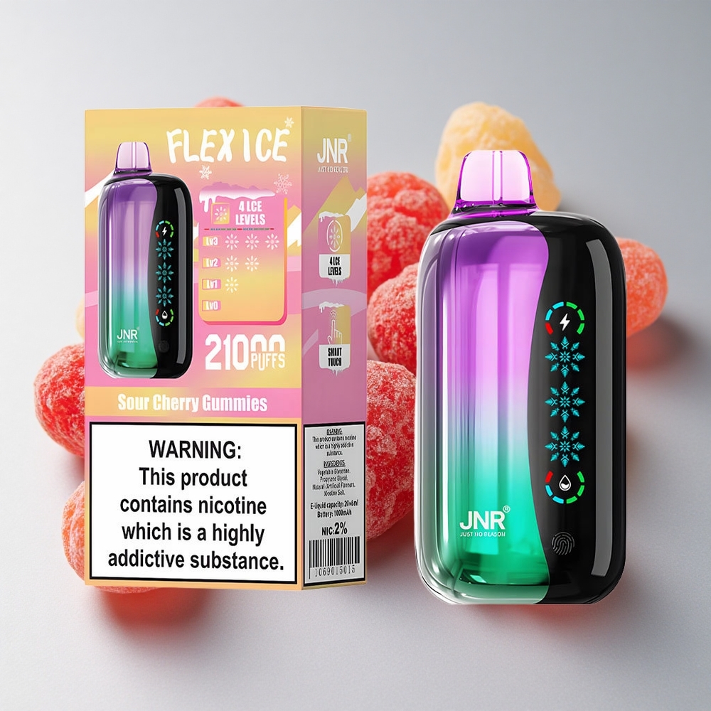 JNR Flex Ice 21000 Puffs Vape Gominolas Ácidas Ajuste de Hielo Pantalla Táctil