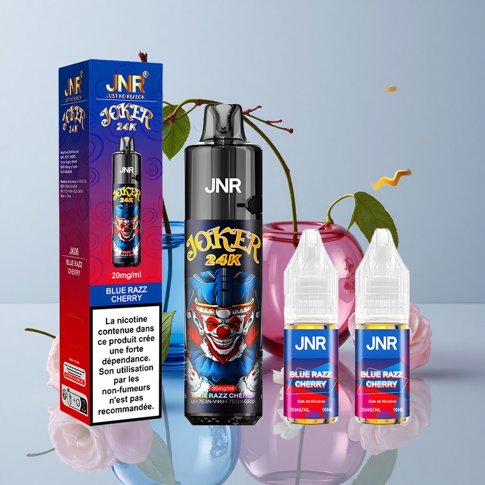 JNR Joker 24000 Puffs Vape Disposable Azul Frambuesa Cereza Recargable 2ml 10ml