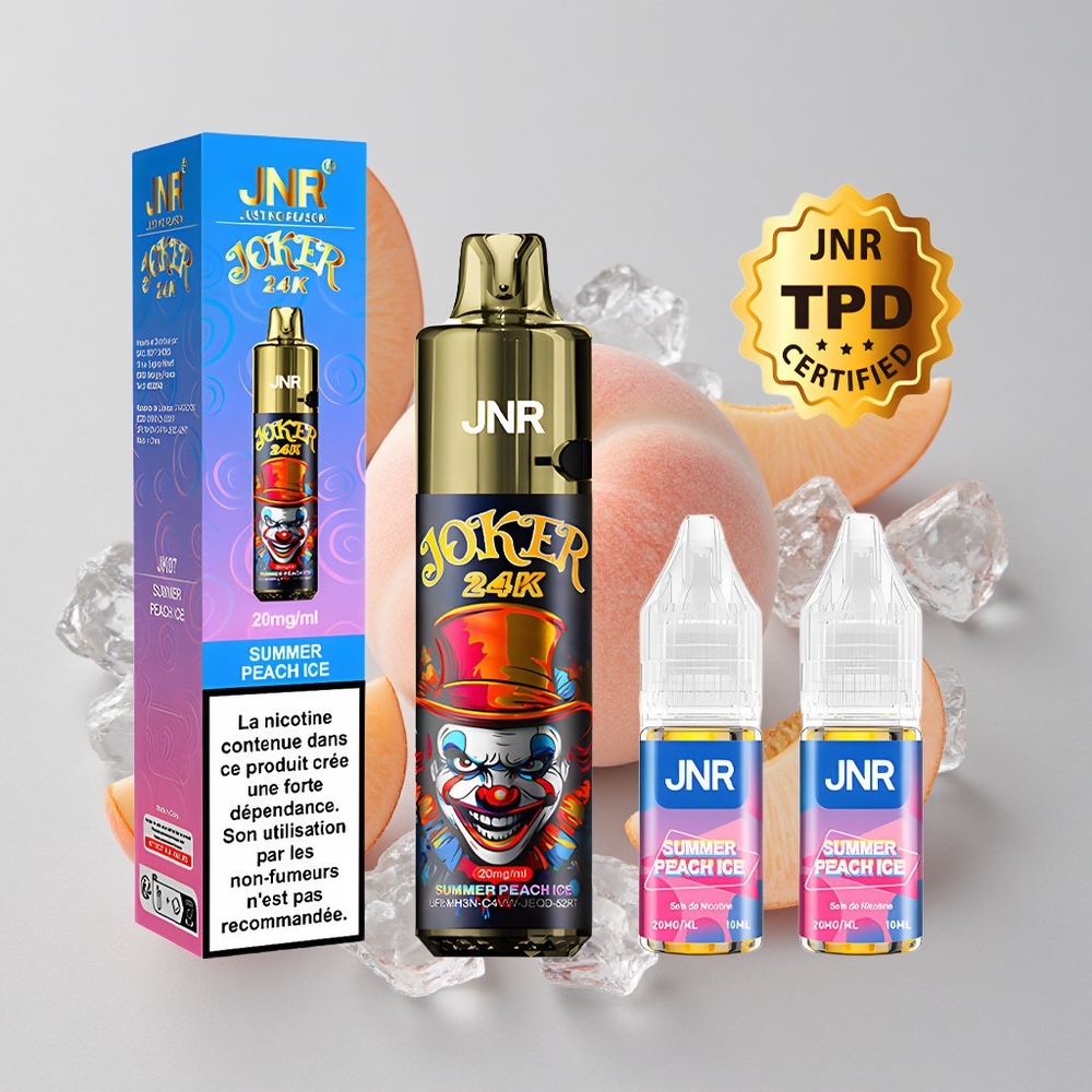JNR Joker 24K Puffs Vape Desechable Durazno Helado de Verano 24000 Puffs 2% Nicotina