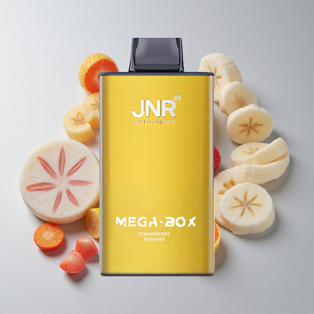 JNR Mega Box 25000 Puffs Fresa Plátano Carga Rápida Tipo-C