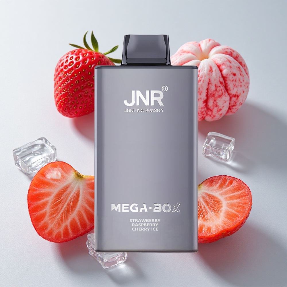 JNR Mega Box 25000 Puffs Vape Desechable Fresa Frambuesa Cereza Hielo 30ml