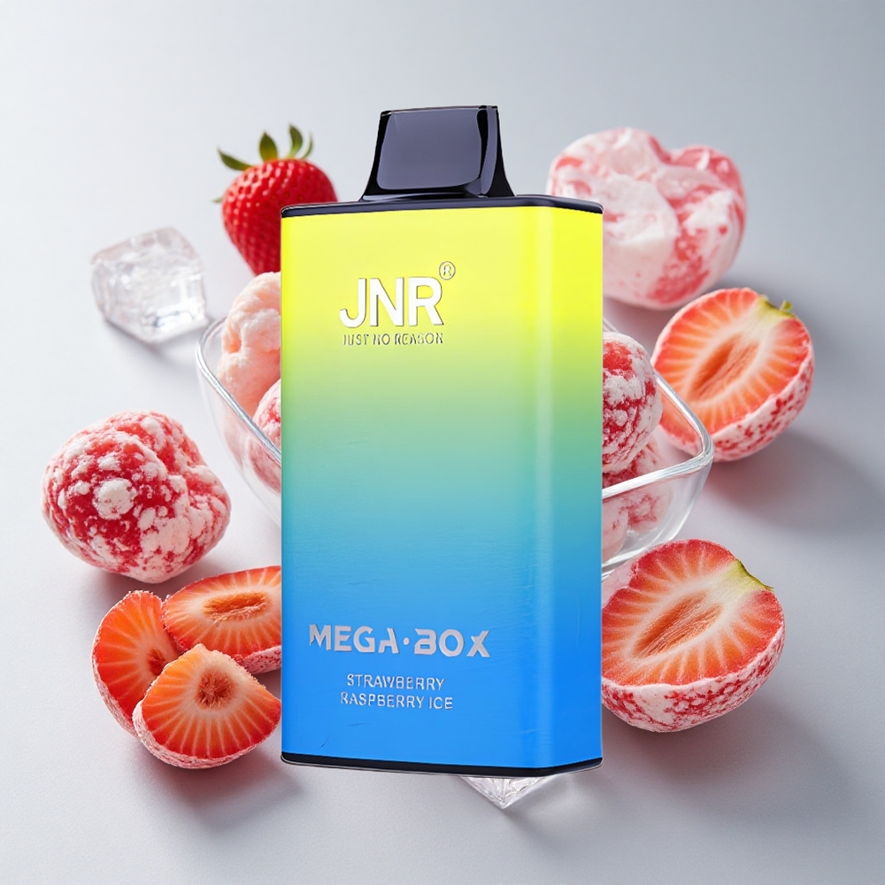 JNR Mega Box 25000 Puffs Vape Desechable Fresa Frambuesa Hielo 30ml