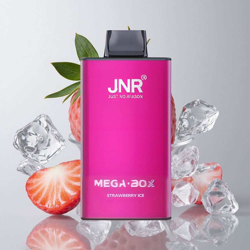 JNR Mega Box 25000 Puffs Vape Desechable Fresa Hielo 30ml Dual Mesh