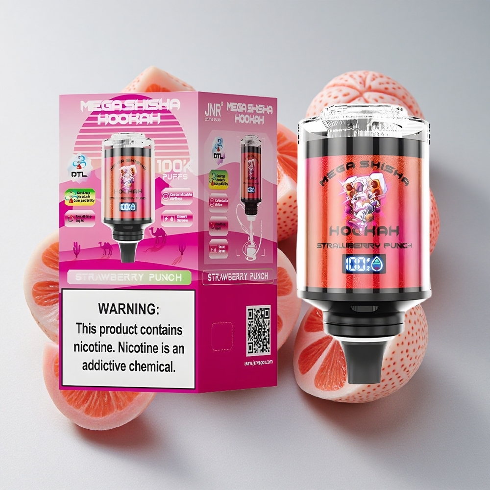 JNR Mega Shisha 100K Bocas Fresa Golpe 2200mAh Pantalla Inteligente