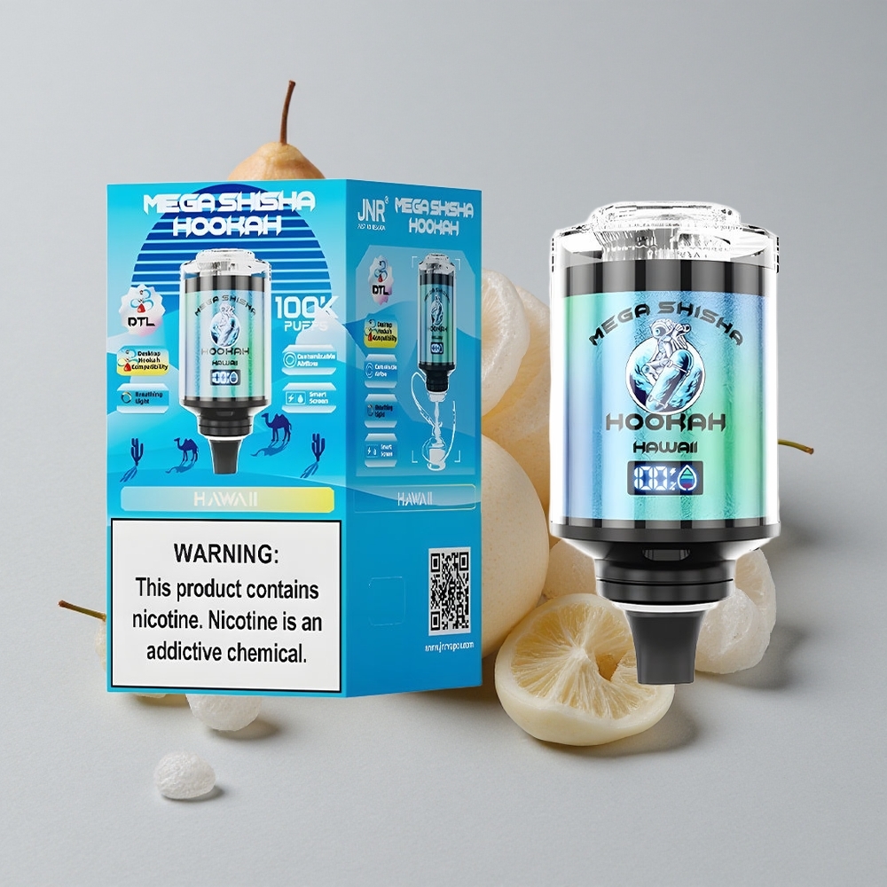 JNR Mega Shisha 100K Compatibilidad con Escritorio Hawái 100000 Puffs 60ml capacidad