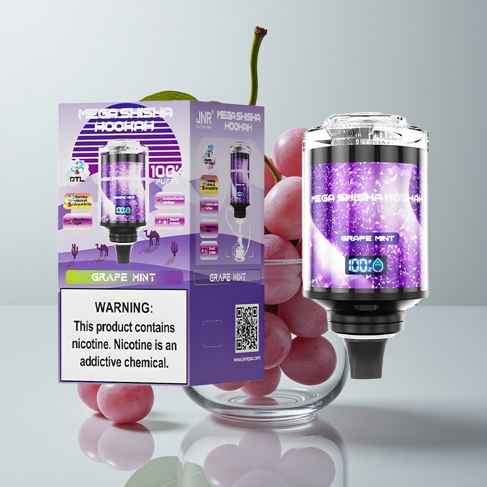JNR Mega Shisha 100K Uva Menta Pantalla Interactiva 2200mAh