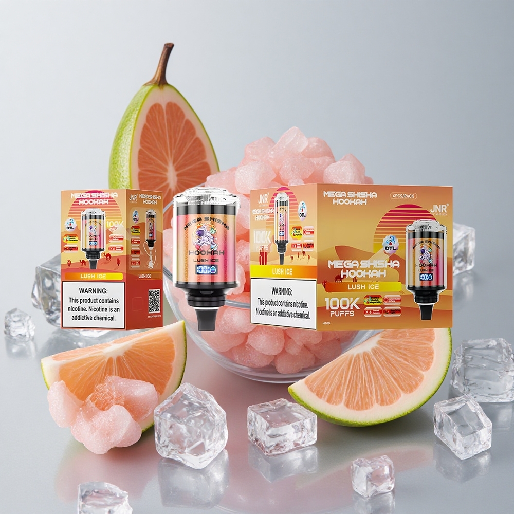 JNR Mega Shisha Hookah 100K Helado Lujoso Compatibilidad con Escritorio Pantalla Inteligente