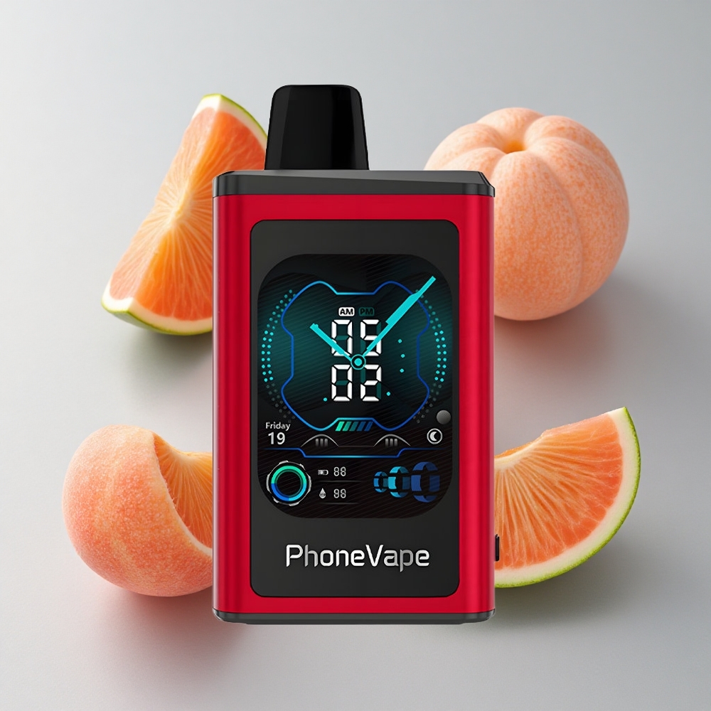 JNR Phone Vape 30000 Puffs Vape Desechable Melocotón Mango Sandía Pantalla Completa