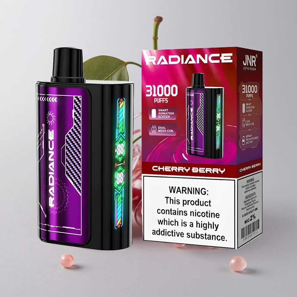 JNR Radiance 31000 Bocanadas Cereza Baya Pantalla Inteligente