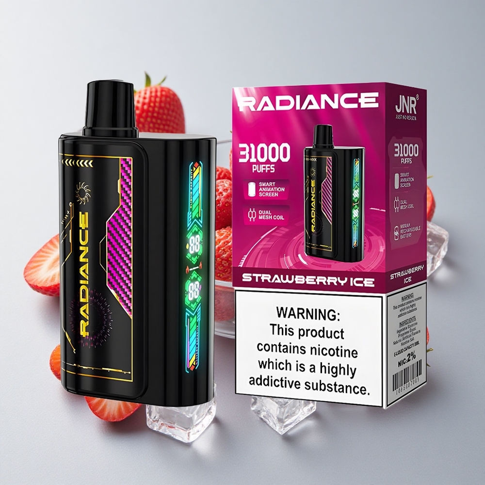 JNR Radiance 31000 Bocanadas Fresa Helada Pantalla Inteligente