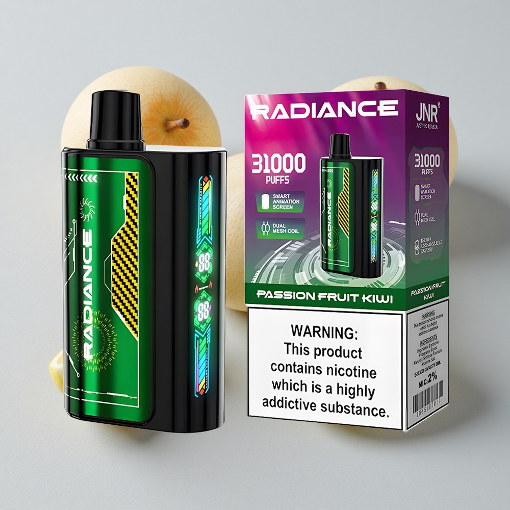 JNR Radiance 31000 Puffs Vape Disposable Maracuyá Kiwi Pantalla Inteligente