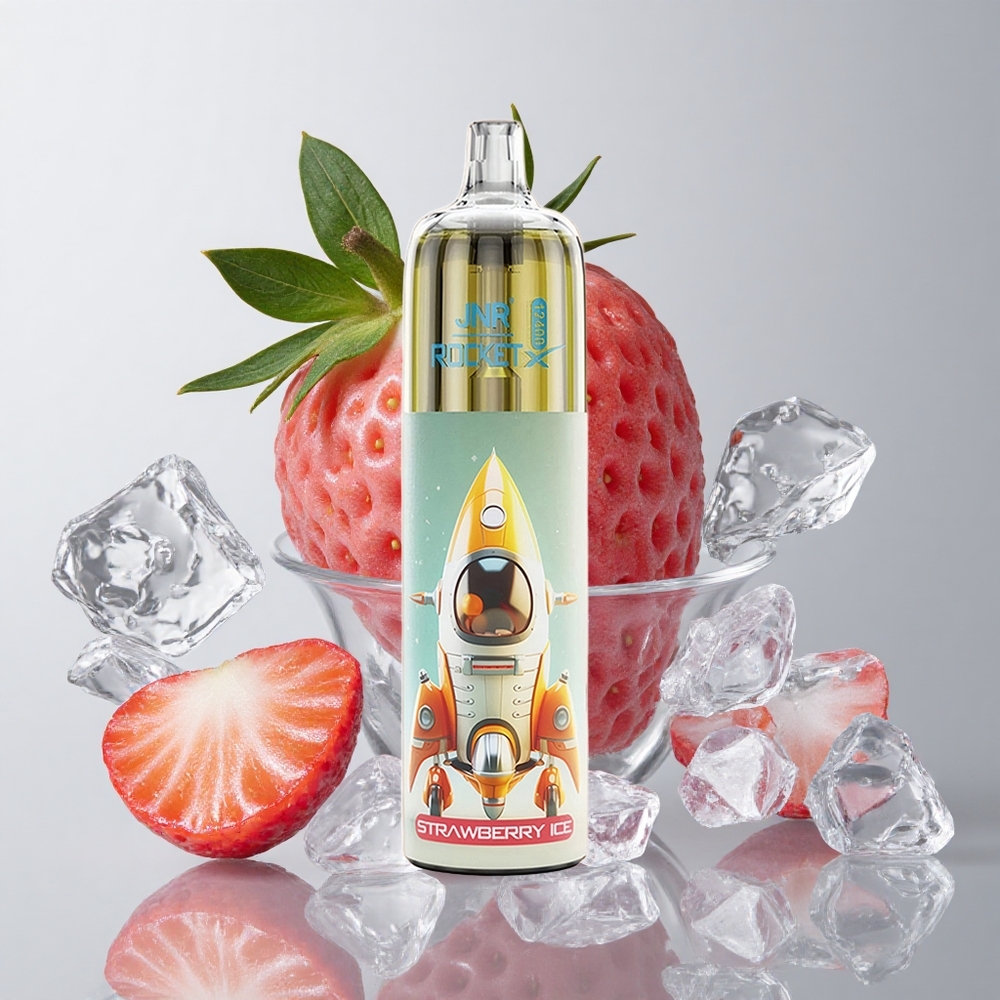 JNR Rocket-X 12400 Bocadillos Fresa Hielo 25ml Capacidad Tipo-C Rápida