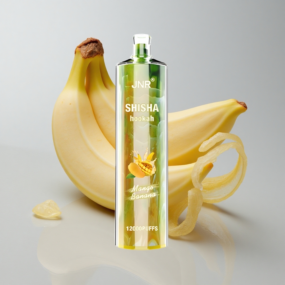 JNR Shisha Hookah 12000 Puffs Mango Plátano Tipo-C Carga Rápida