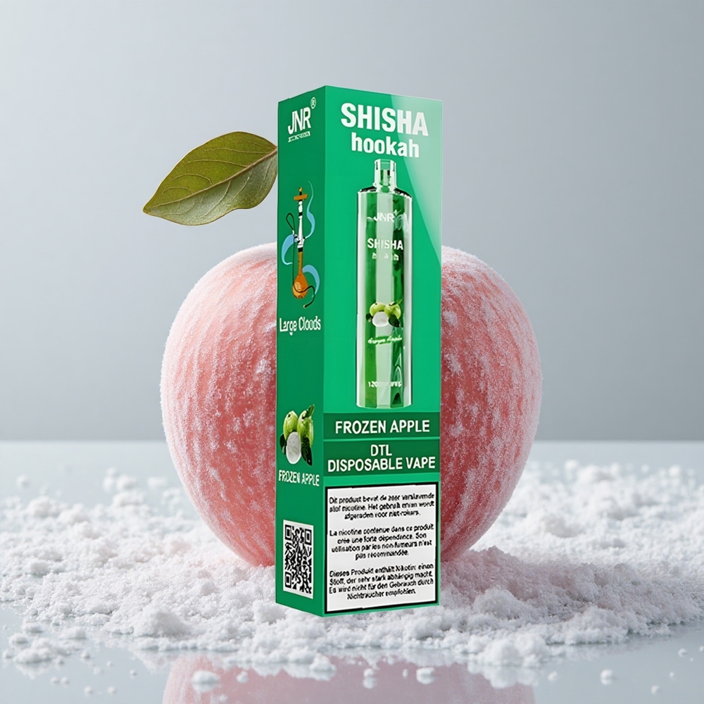 JNR Shisha Hookah 12000 Puffs Manzana Congelada Tipo-C Carga Rápida