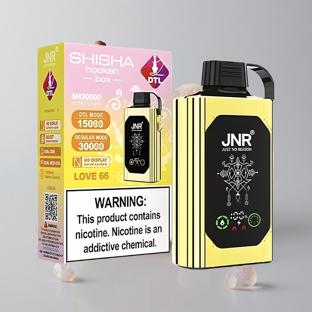 JNR Shisha Hookah Box 20500 Puffs Amor 66 con 25ml y Doble Malla Dual Core