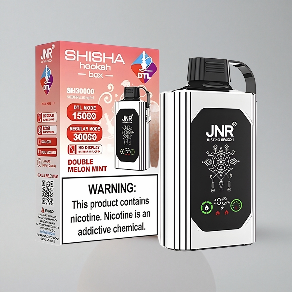 JNR Shisha Hookah Box 20500 Puffs Vape Disposable Manzana Doble 25ml Dual Mesh