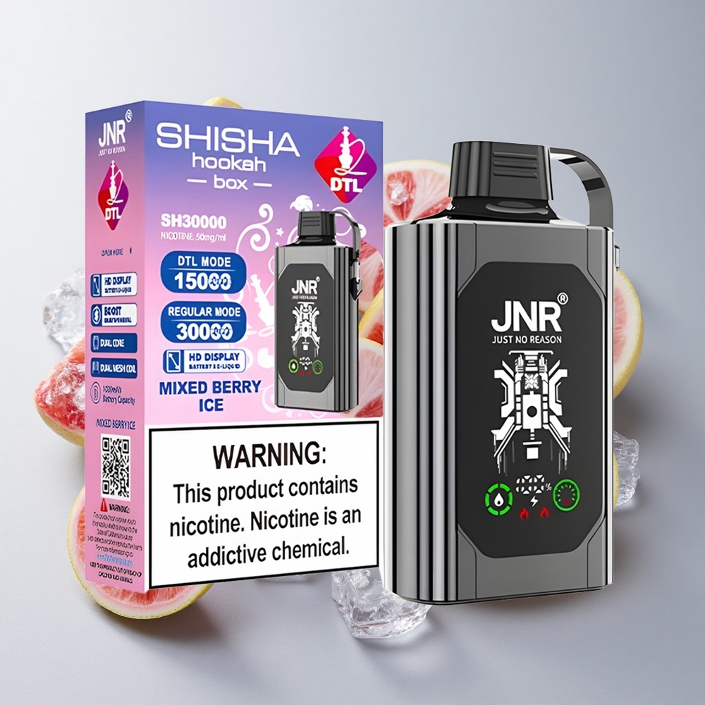 JNR Shisha Hookah Box 20500 Puffs Vape Dispositivo Mezcla de Bayas Hielo Dual Mesh Coil