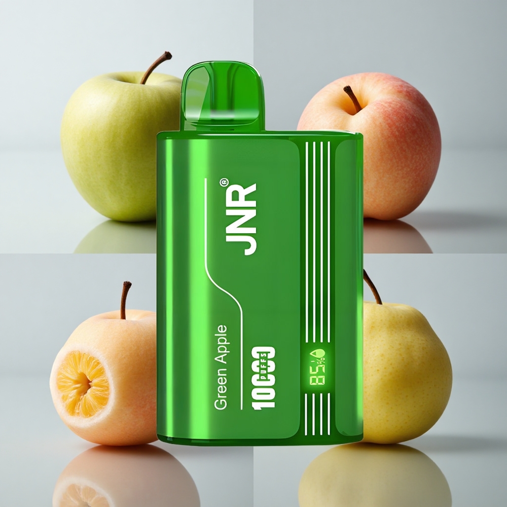 JNR Tank 10000 Puffs Vape Desechable Manzana Verde Durazno Pera con 20ml y Doble Bobina Mesh