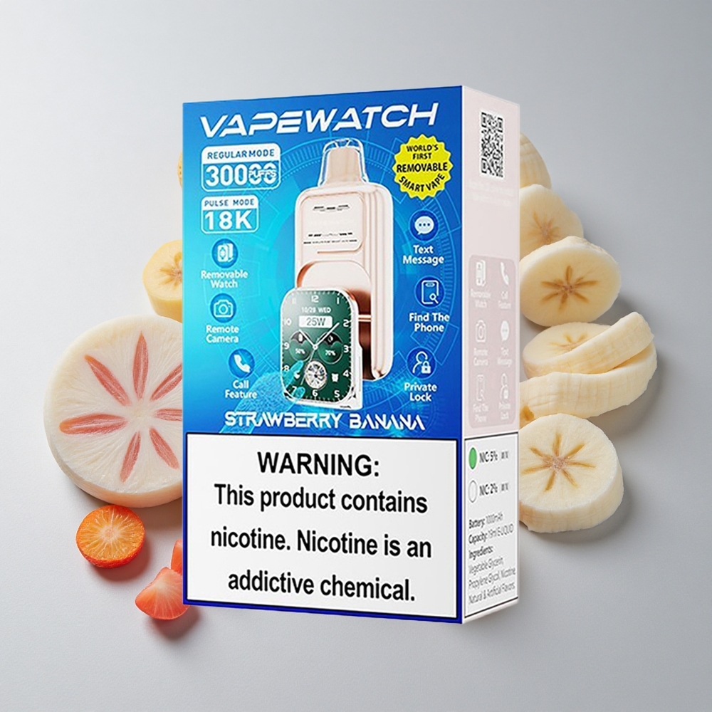 JNR Vape Watch 30000 Bocanadas Fresa Plátano Carga Rápida Type-C