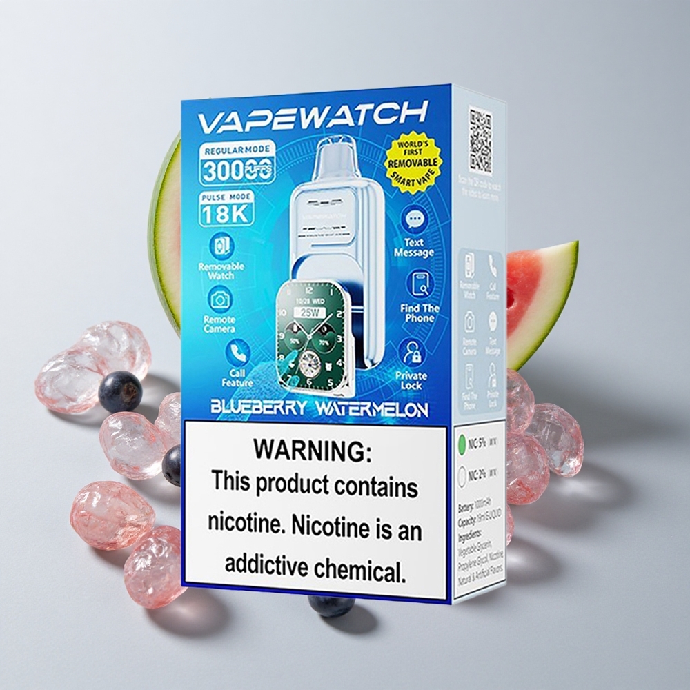JNR Vape Watch 30000 Puffs Arándano Sandía Carga Rápida Tipo-C