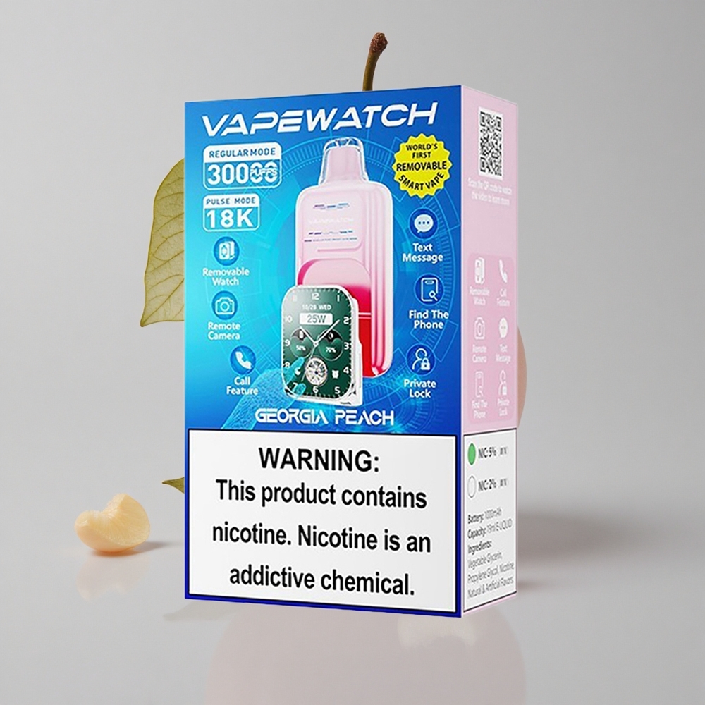 JNR Vape Watch 30000 Puffs Durazno de Georgia 1000mAh Tipo-C