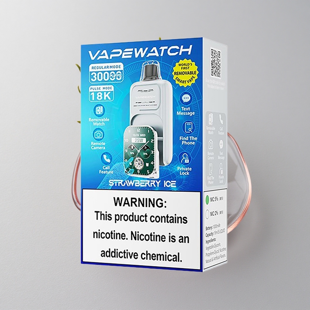 JNR Vape Watch 30000 Puffs Fresa Helada 19mL Dual Mesh Coil