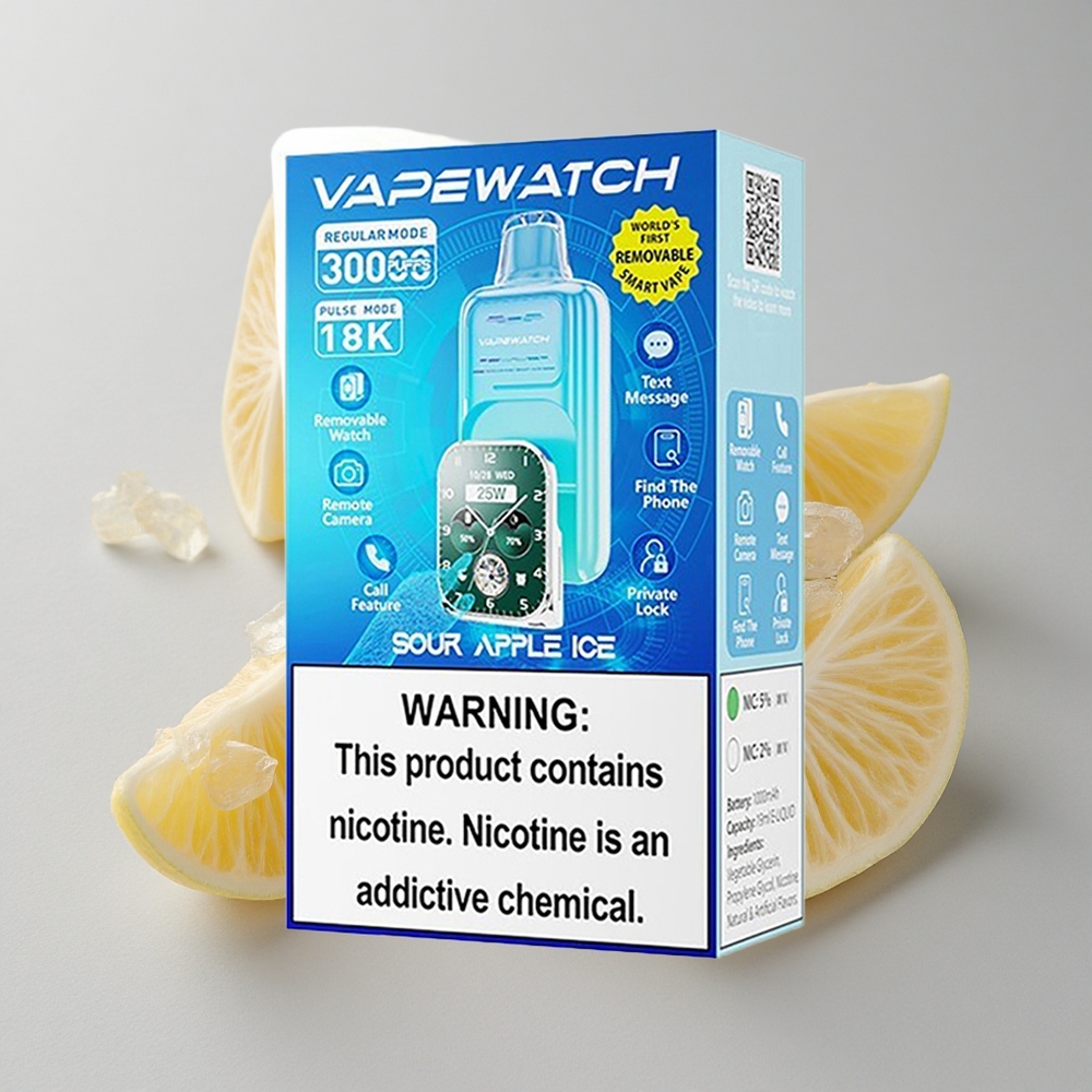 JNR Vape Watch 30000 Puffs Manzana Ácida Helada 1000mAh Tipo-C