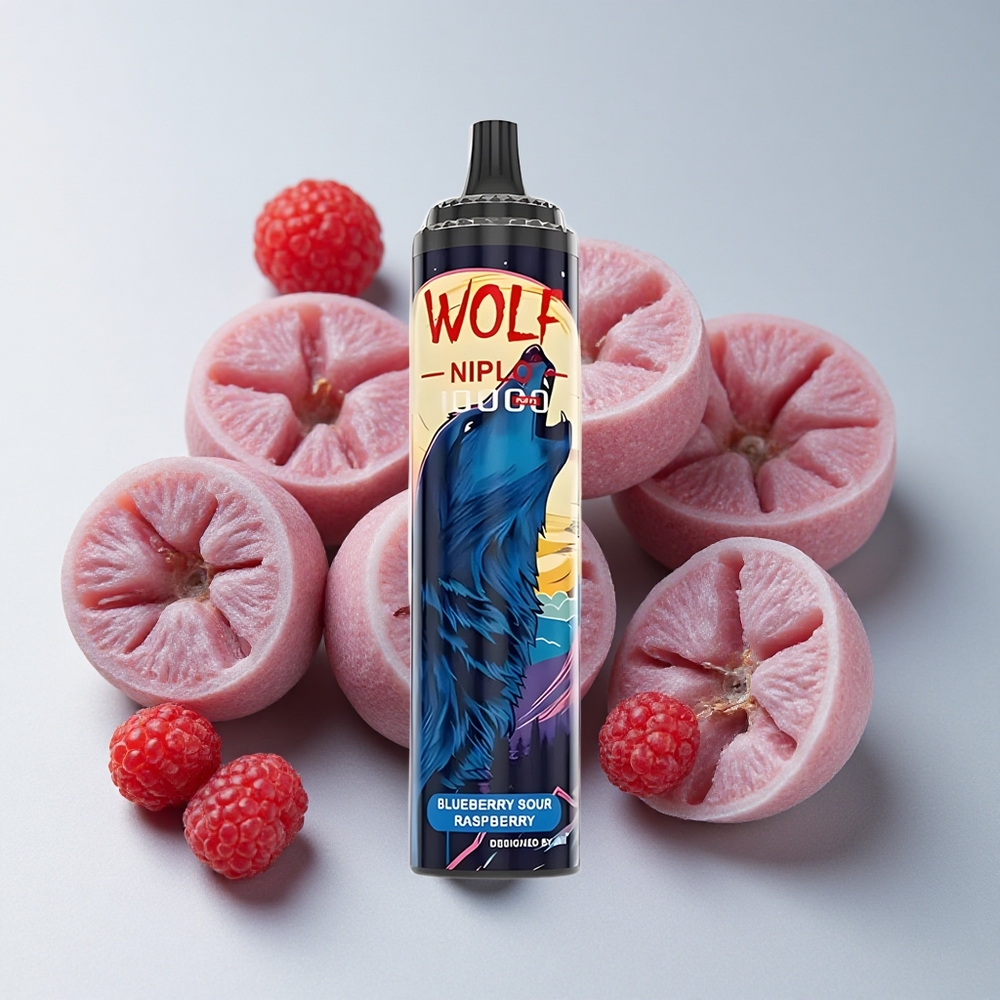 JNR Wolf Niplo 10000 Puffs Arándano Azul Frambuesa Ácida 20ml Tipo-C